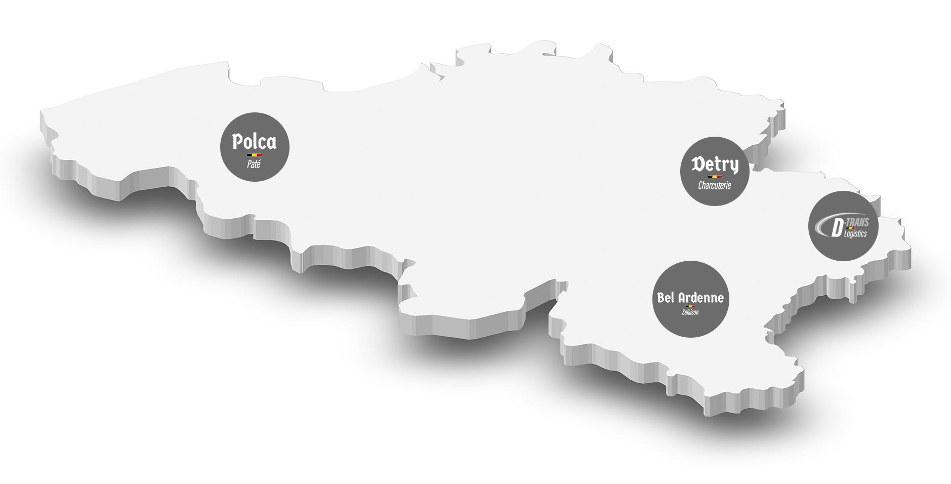 Sites de production Detry Belgique